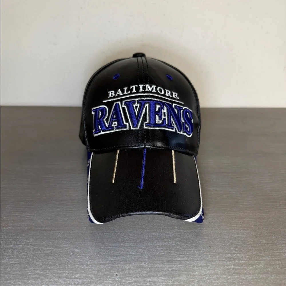 Baltimore Ravens Reebok Vintage Leather Hat Black AFC Strapback